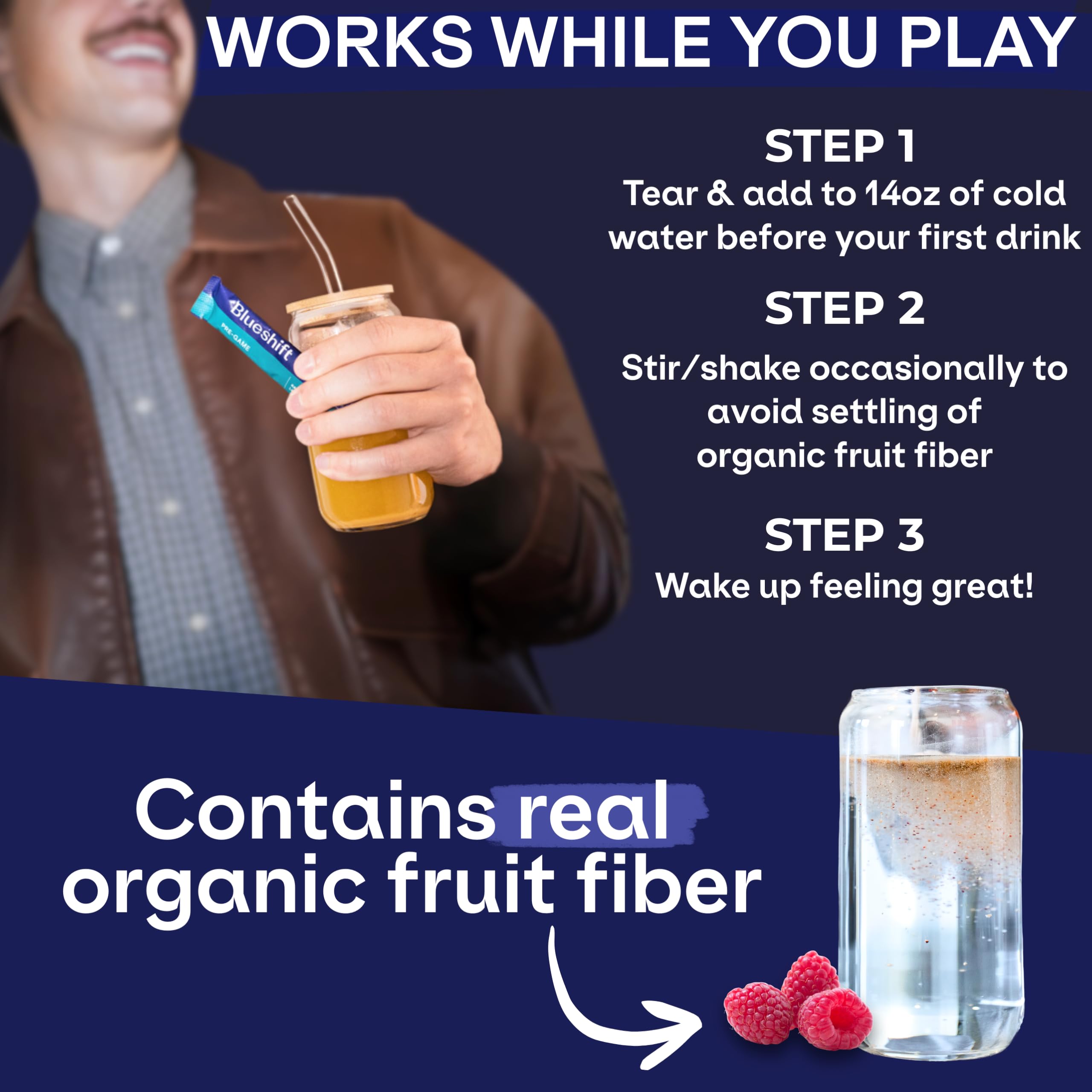 Blueshift Pre-Game hydration supplement on a table