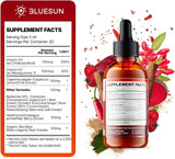 Bluesun Cayenne Pepper Liquid Drops 100g back view with ingredients