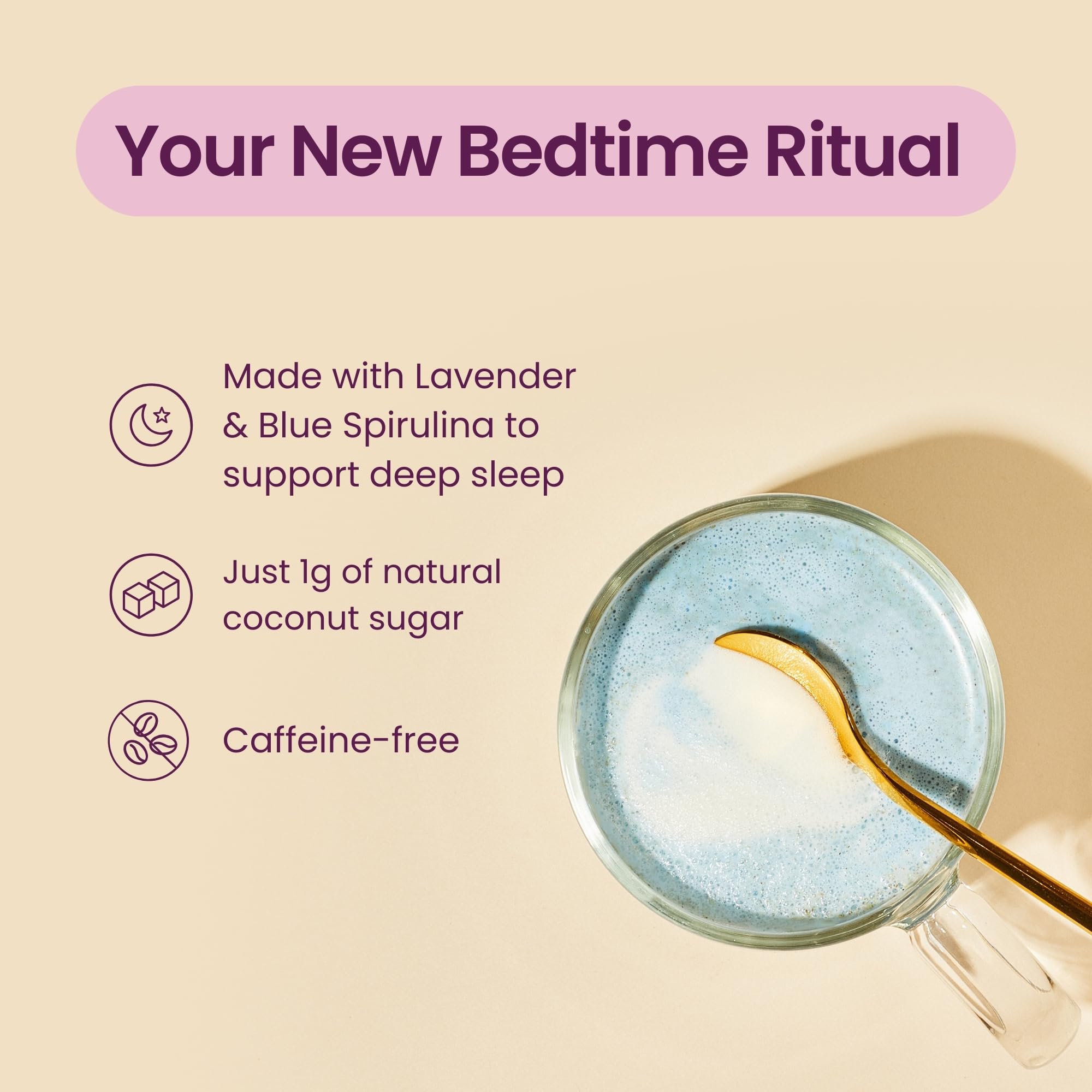 Blume Sweet Dreams Nighttime Latte Powder packaging with ingredients