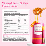Blumskin Shilajit Honey Stick close-up with ingredients