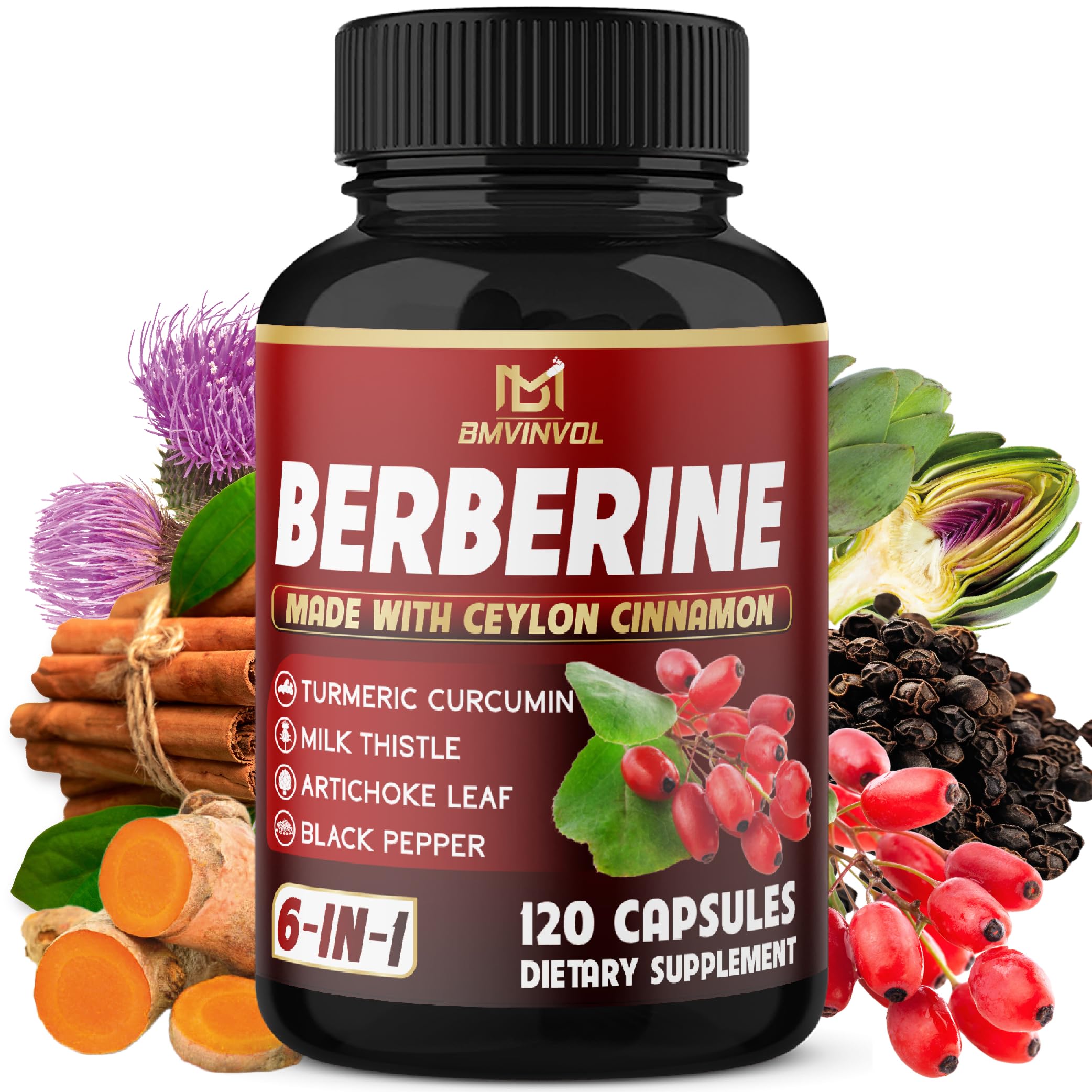 BMVINVOL Berberine Complex 120 Capsules front view
