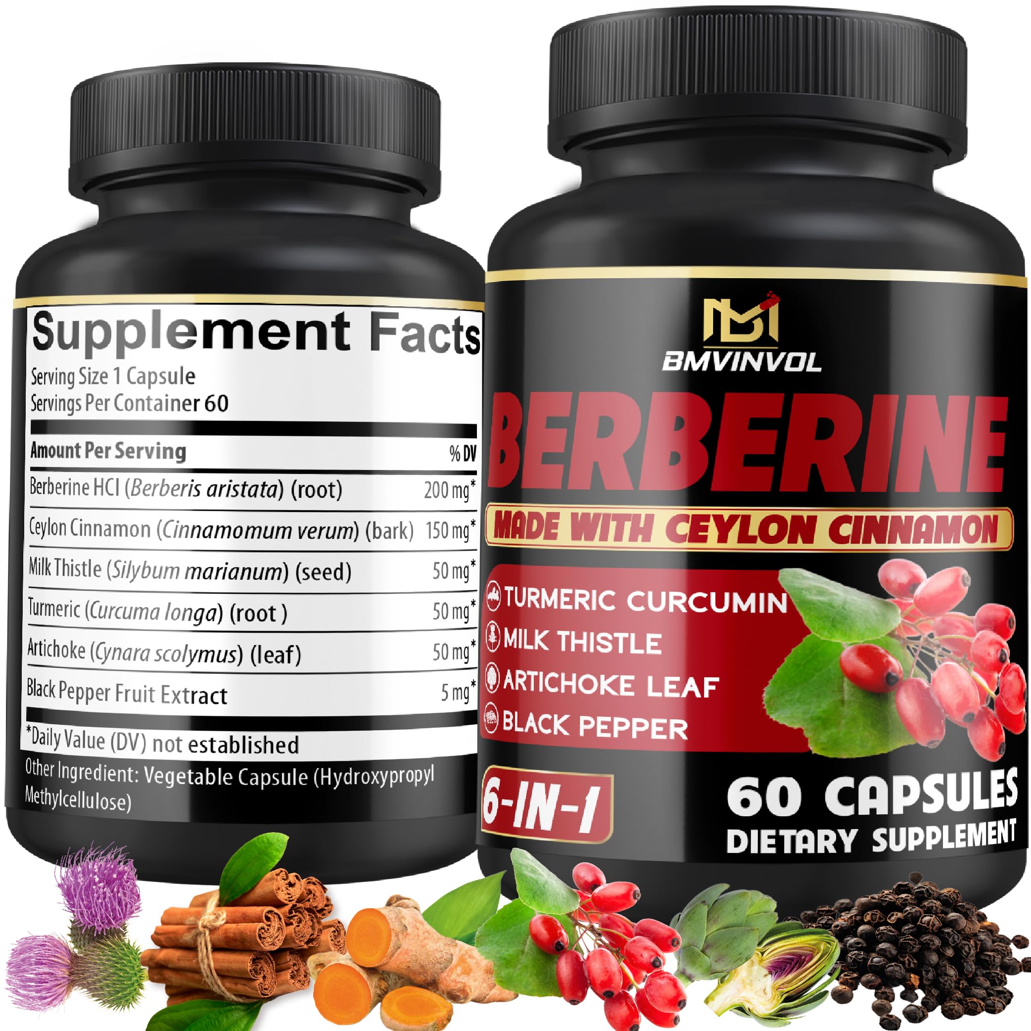 BMVINVOL Berberine Complex 60 capsules front view