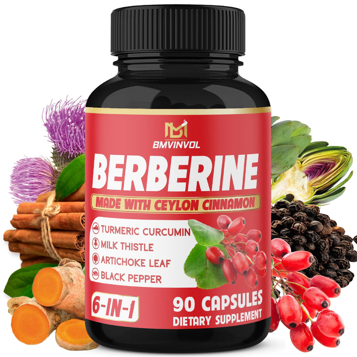 BMVINVOL Berberine Complex 90 capsules front view