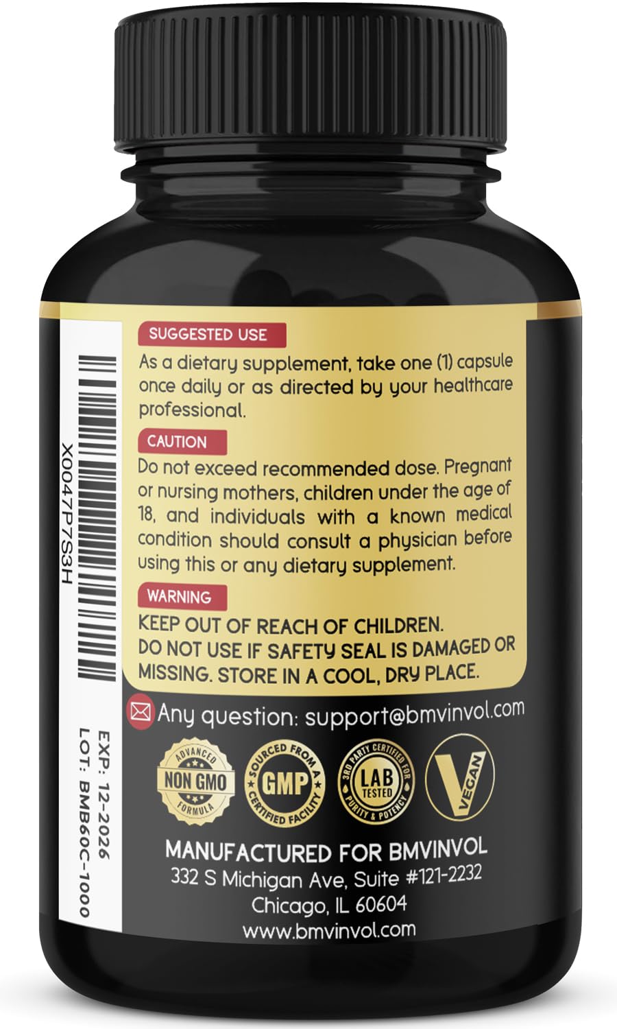 BMVINVOL Berberine Herbal Supplement on a wooden table