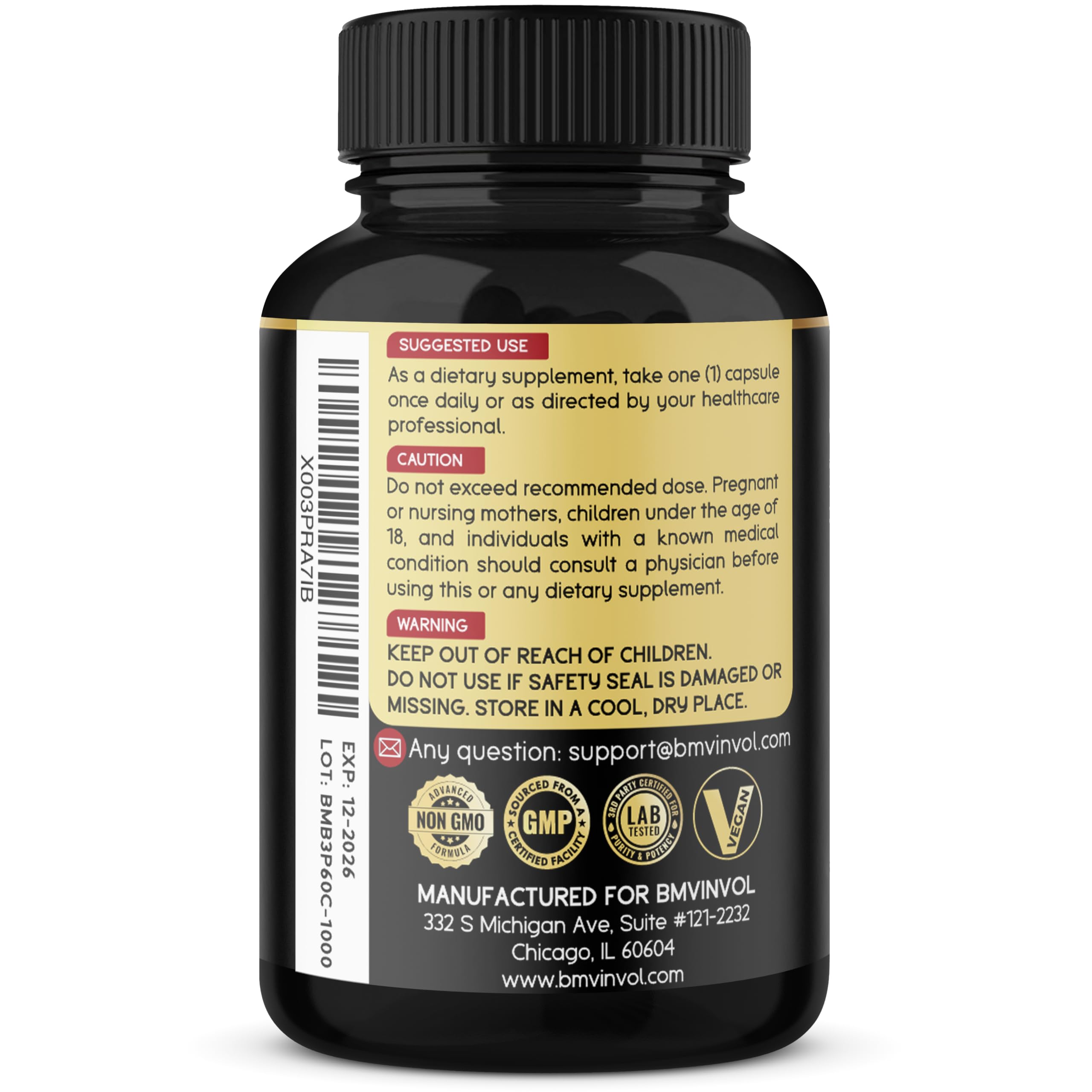 BMVINVOL Berberine Supplement capsules close-up