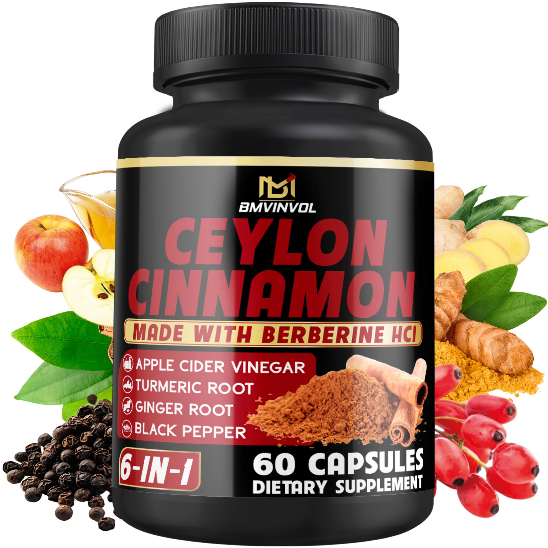 BMVINVOL Daily Ceylon Cinnamon Capsules front view with packaging
