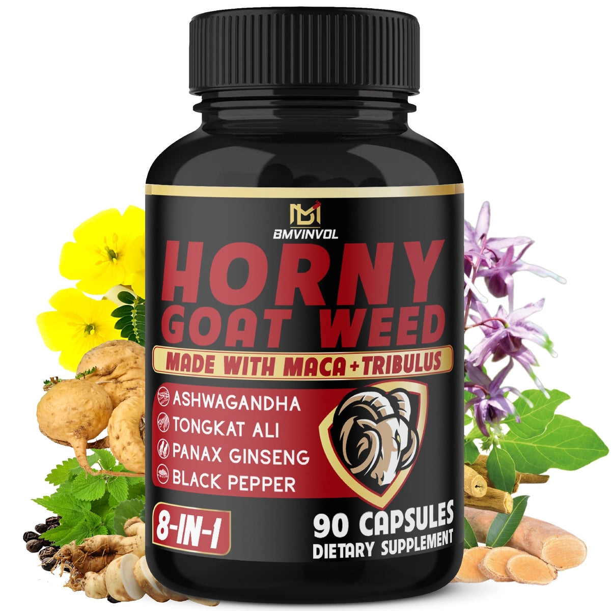 BMVINVOL Horny Goat Weed Capsules bottle front view