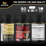 BMVINVOL Horny Goat Weed Capsules displayed with other herbal supplements