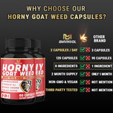BMVINVOL Horny Goat Weed Capsules open bottle with capsules