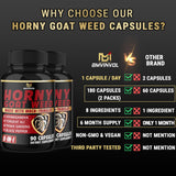 BMVINVOL Horny Goat Weed Supplement displayed on a wooden table