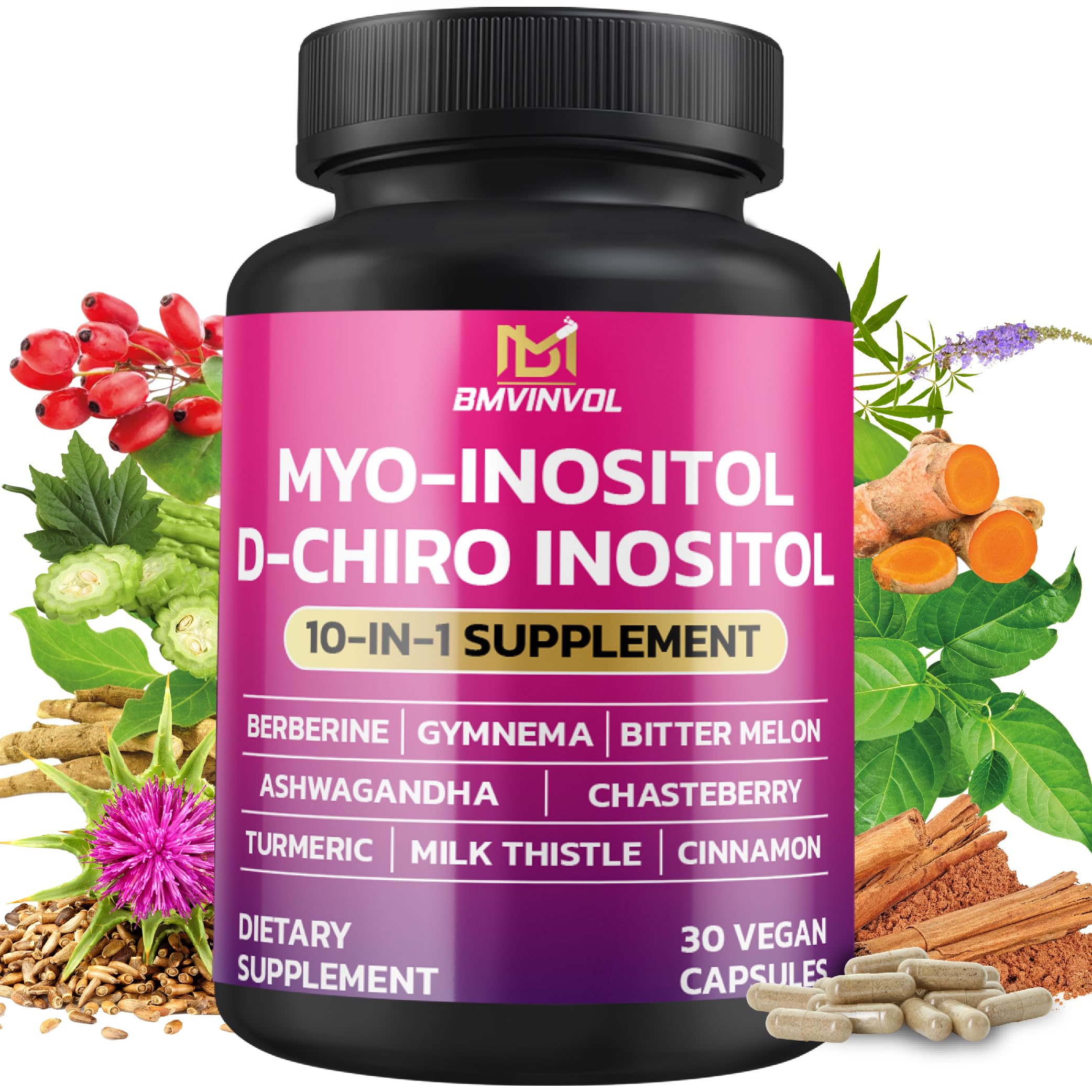 BMVINVOL Inositol Capsules 40:1 Ratio front view