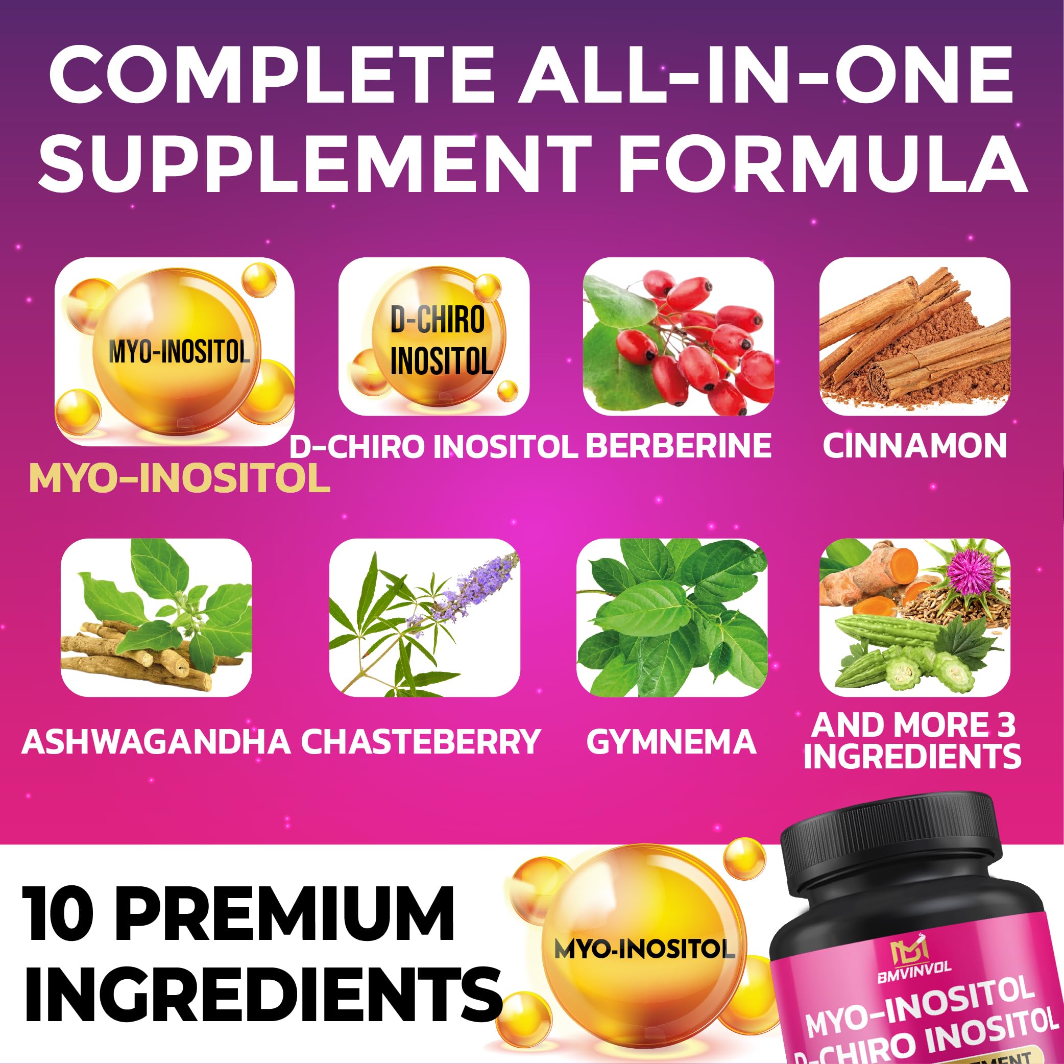 BMVINVOL Inositol Capsules 40:1 Ratio ingredients list