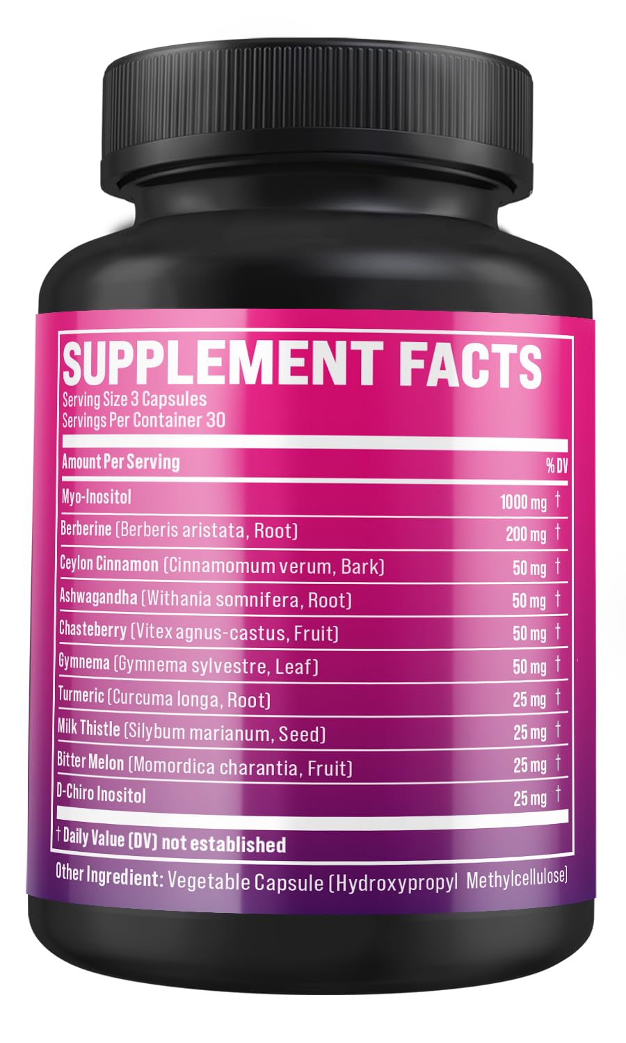 BMVINVOL Inositol Supplement back label