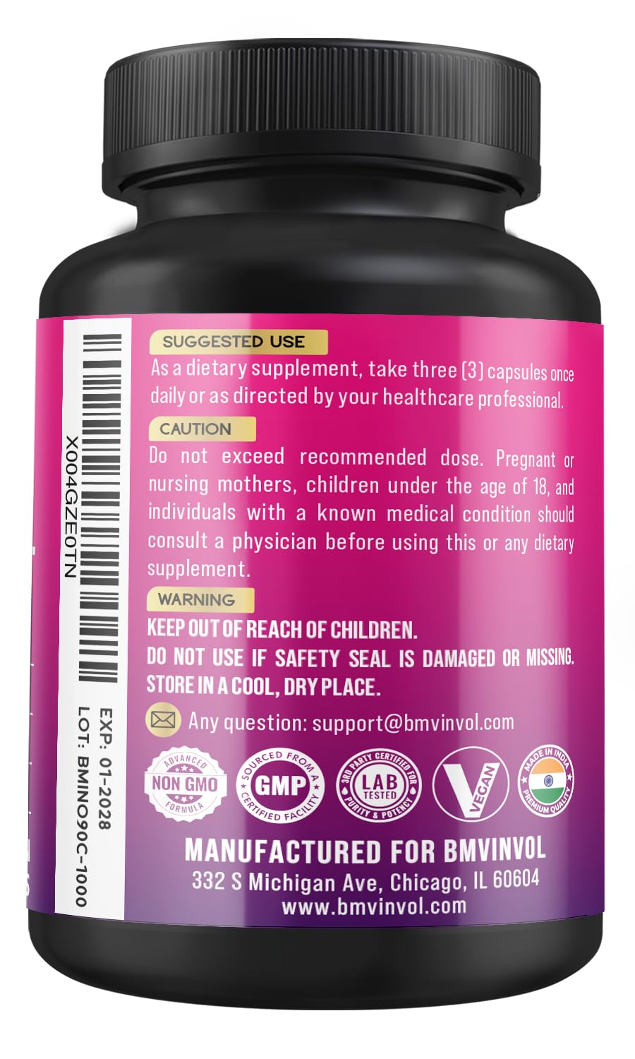 BMVINVOL Inositol Supplement with daily dosage instruction
