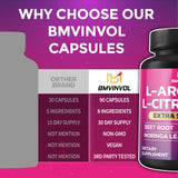 BMVINVOL L-Arginine Complex Capsules bottle with measuring scoop