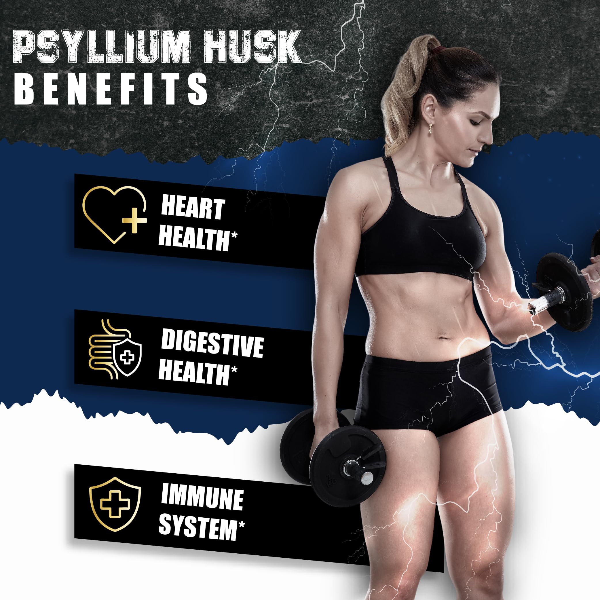 BMVINVOL Psyllium Husk Supplement ingredients list on packaging
