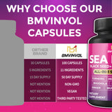 BMVINVOL SeaMoss Capsules back label with ingredients