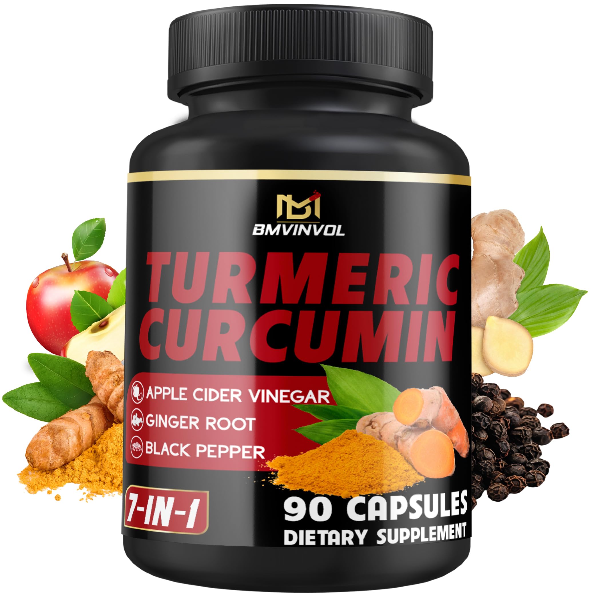 BMVINVOL Turmeric Supplement 90 capsules front view