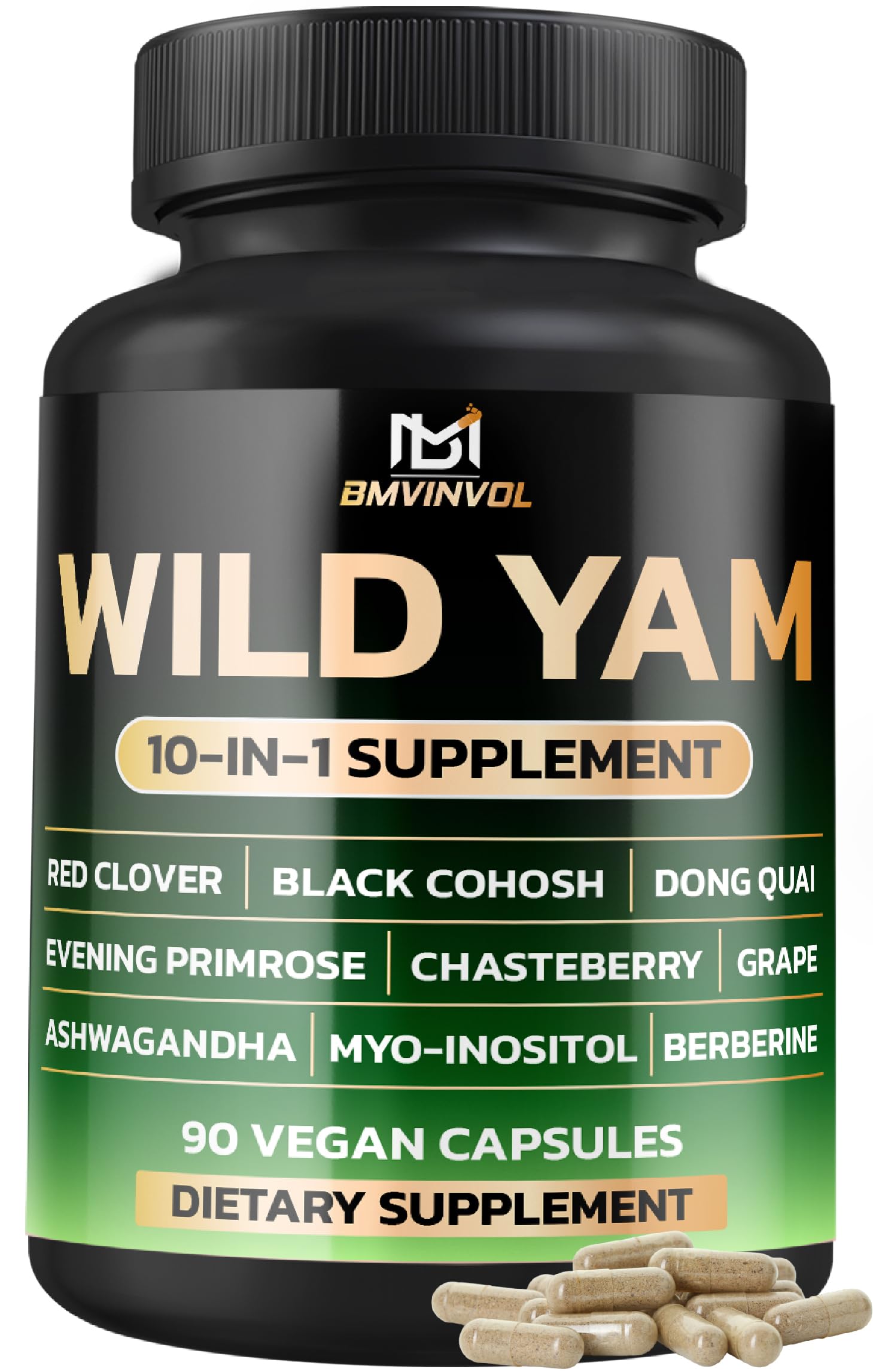 BMVINVOL Wild Yam Supplement front view with packaging