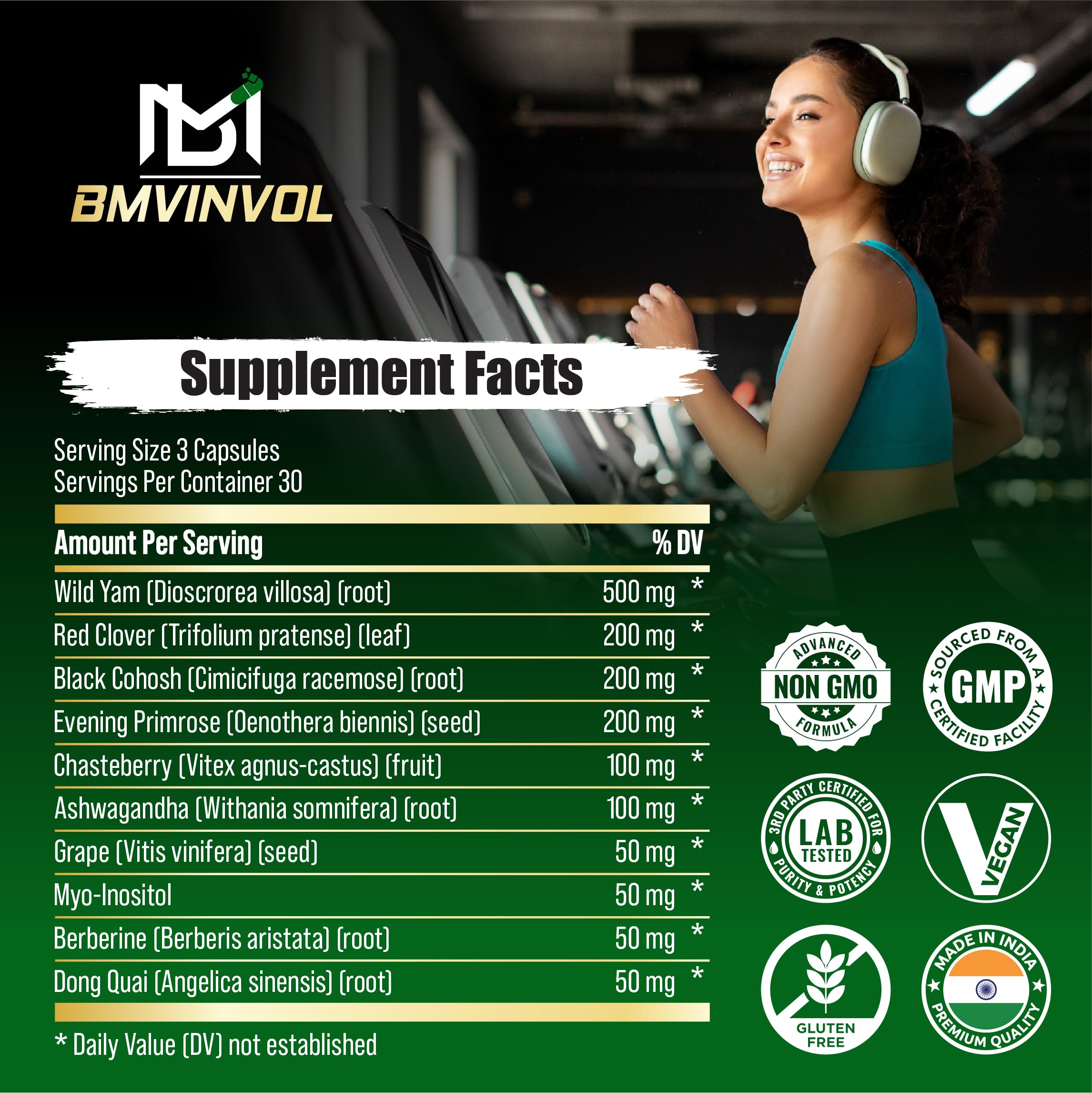 BMVINVOL Wild Yam Supplement side view