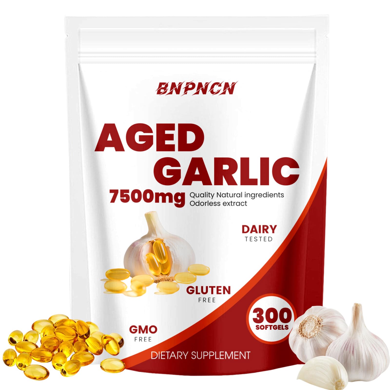 BnPnCn Garlic Supplement 15:1 Extract 360mg Softgels front view