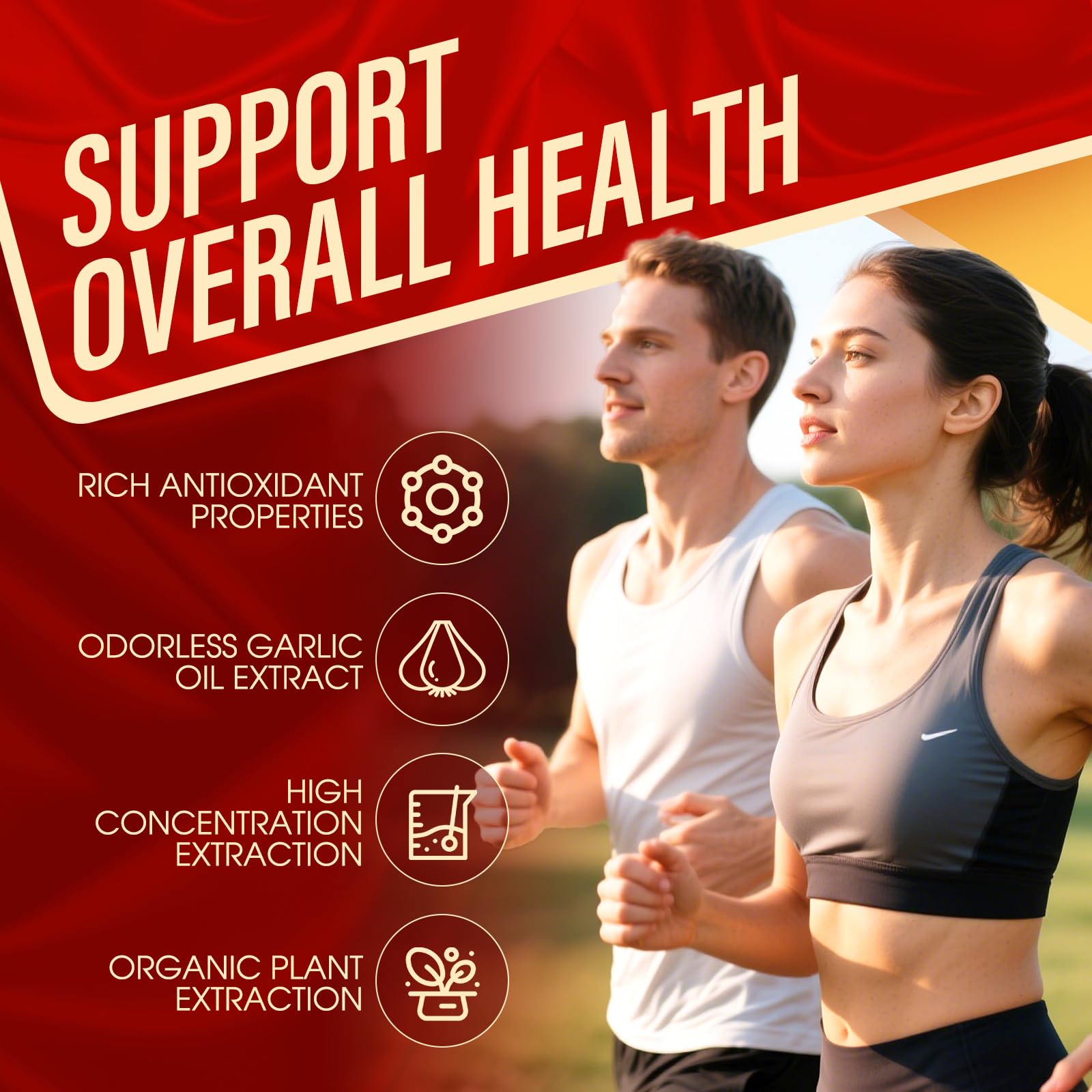 BnPnCn Garlic Supplement with fresh garlic background