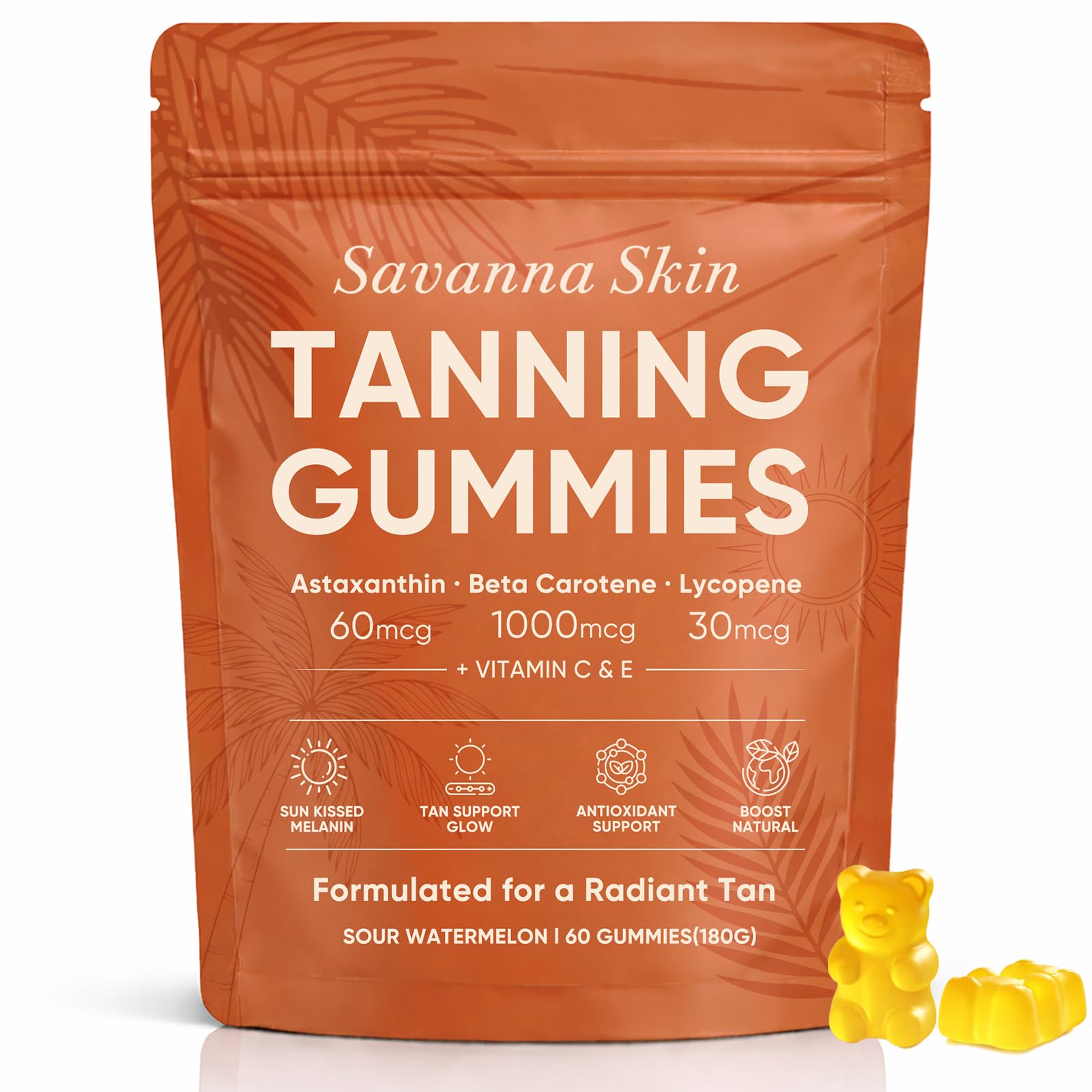 Boaccy Astaxanthin Gummies 181g front view with resealable pouch