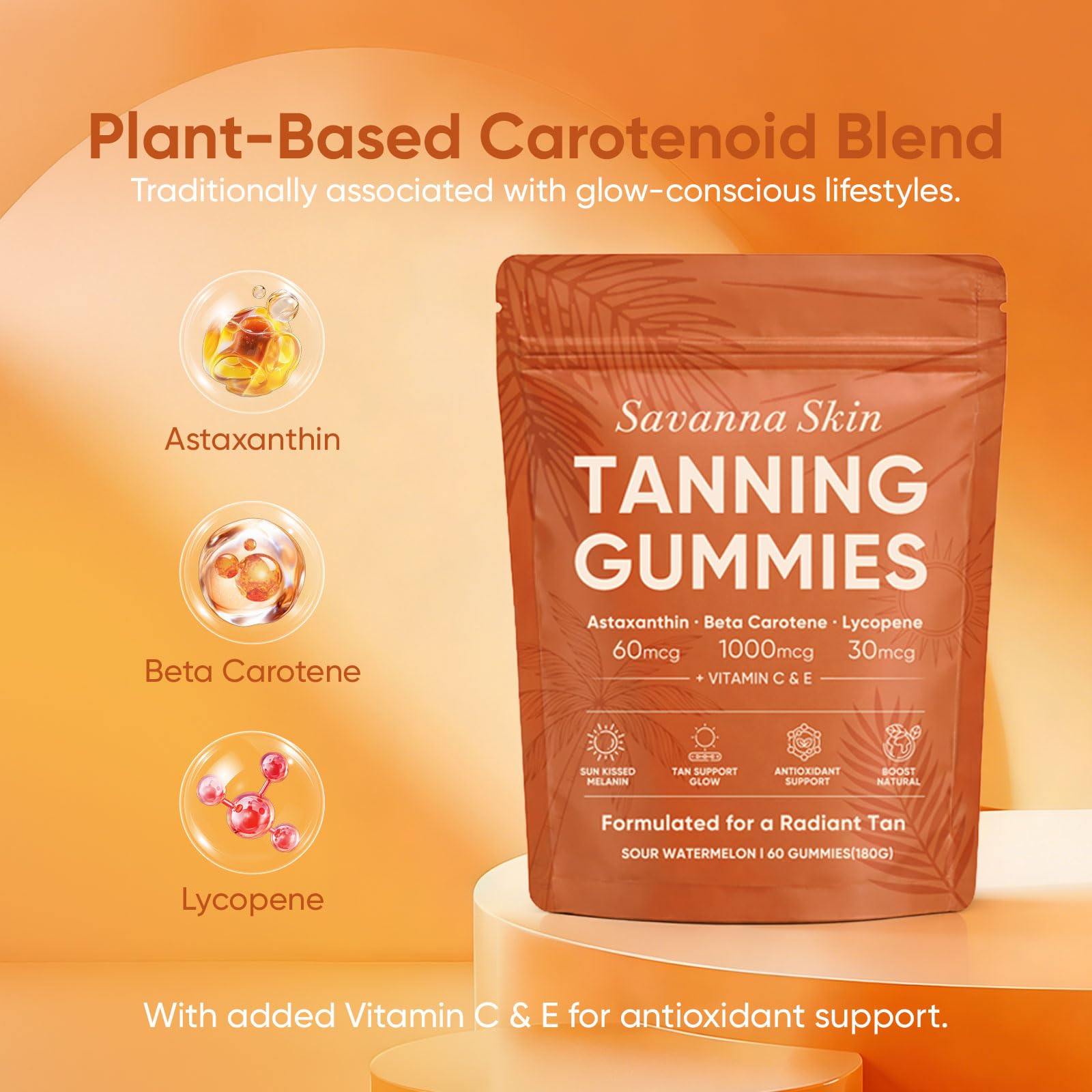 Boaccy Astaxanthin Gummies showing serving size and ingredients