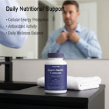 Boaccy CoQ10 Supplement 300mg capsules on a wooden table