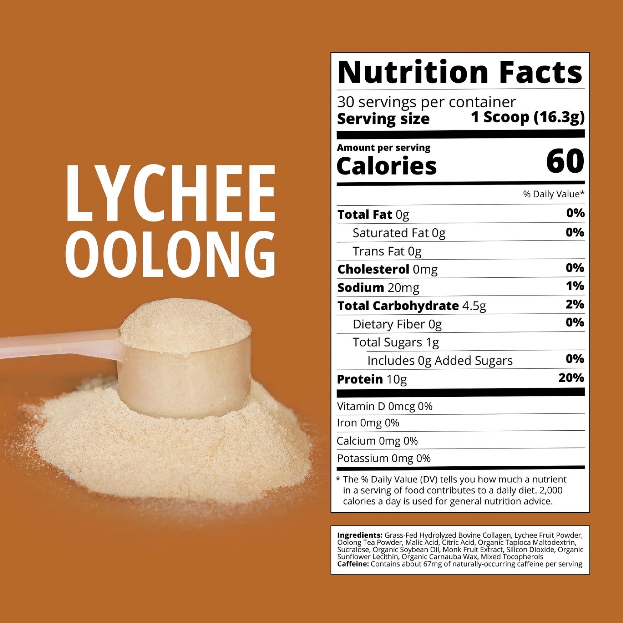 Boba Tea Protein Lychee Oolong Collagen mixed in a glass