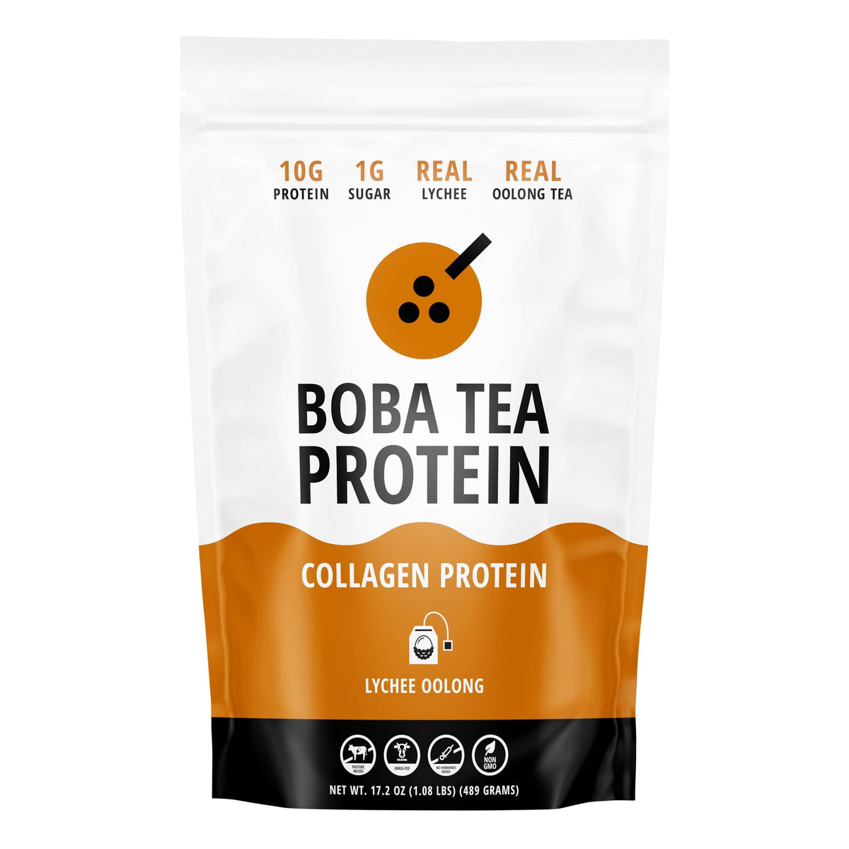 Boba Tea Protein Lychee Oolong Collagen powder front view