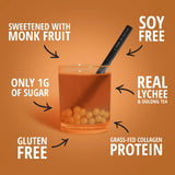 Boba Tea Protein Lychee Oolong Collagen with lychee fruit