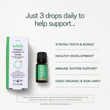 Bobbie Organic Vitamin D Drops close-up of bottle and dropper