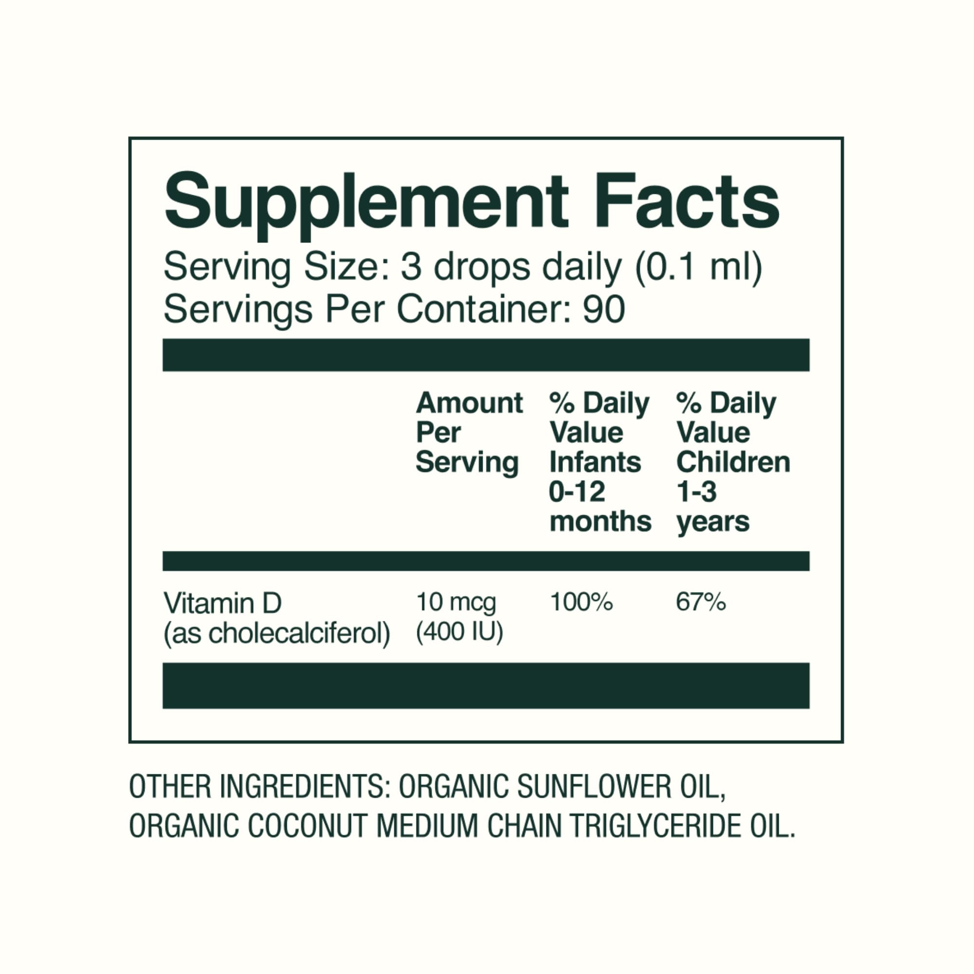 Bobbie Organic Vitamin D Drops with dosage dropper