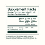 Bobbie Organic Vitamin D Drops with dosage dropper