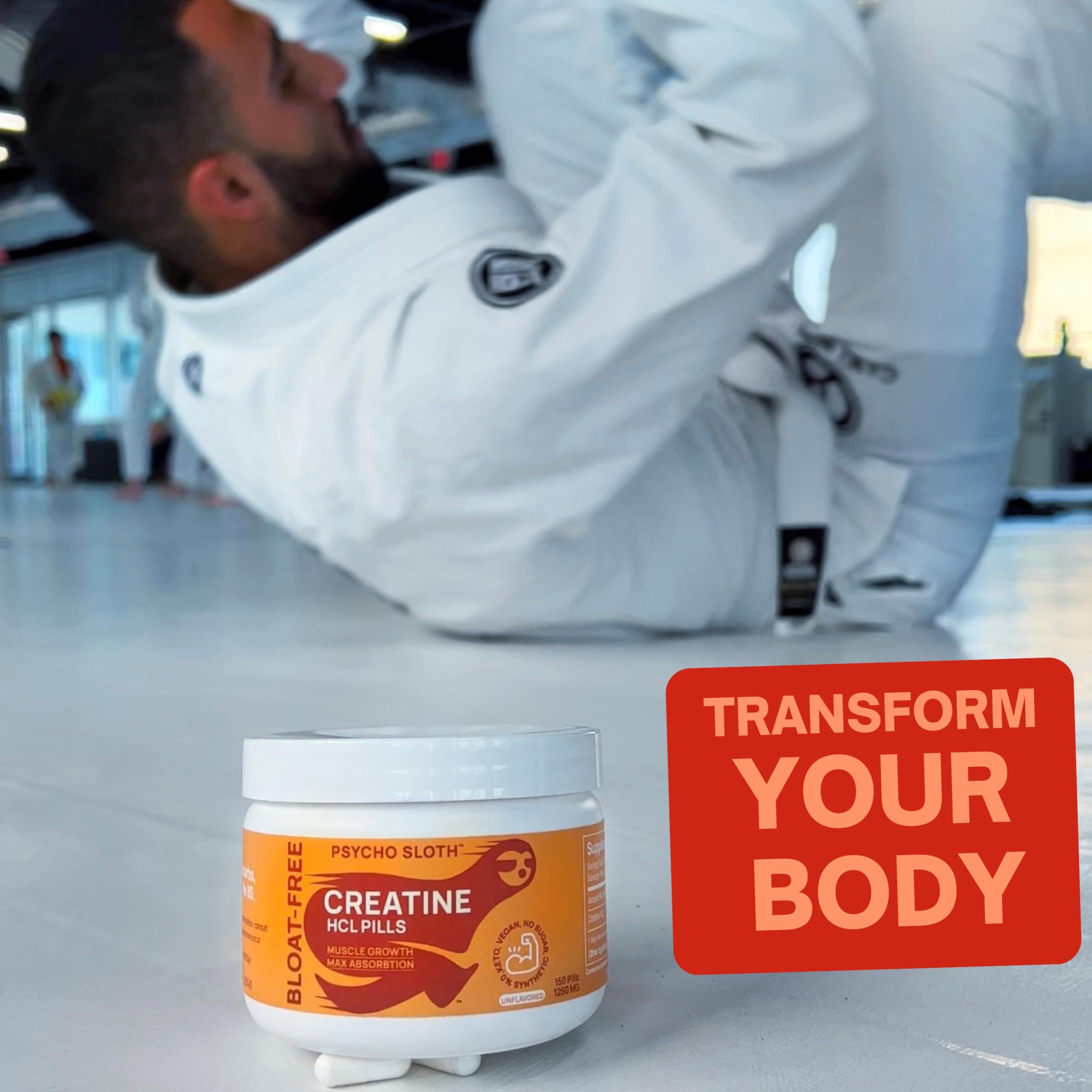 Bod Creatine HCL Capsules with fitness gear