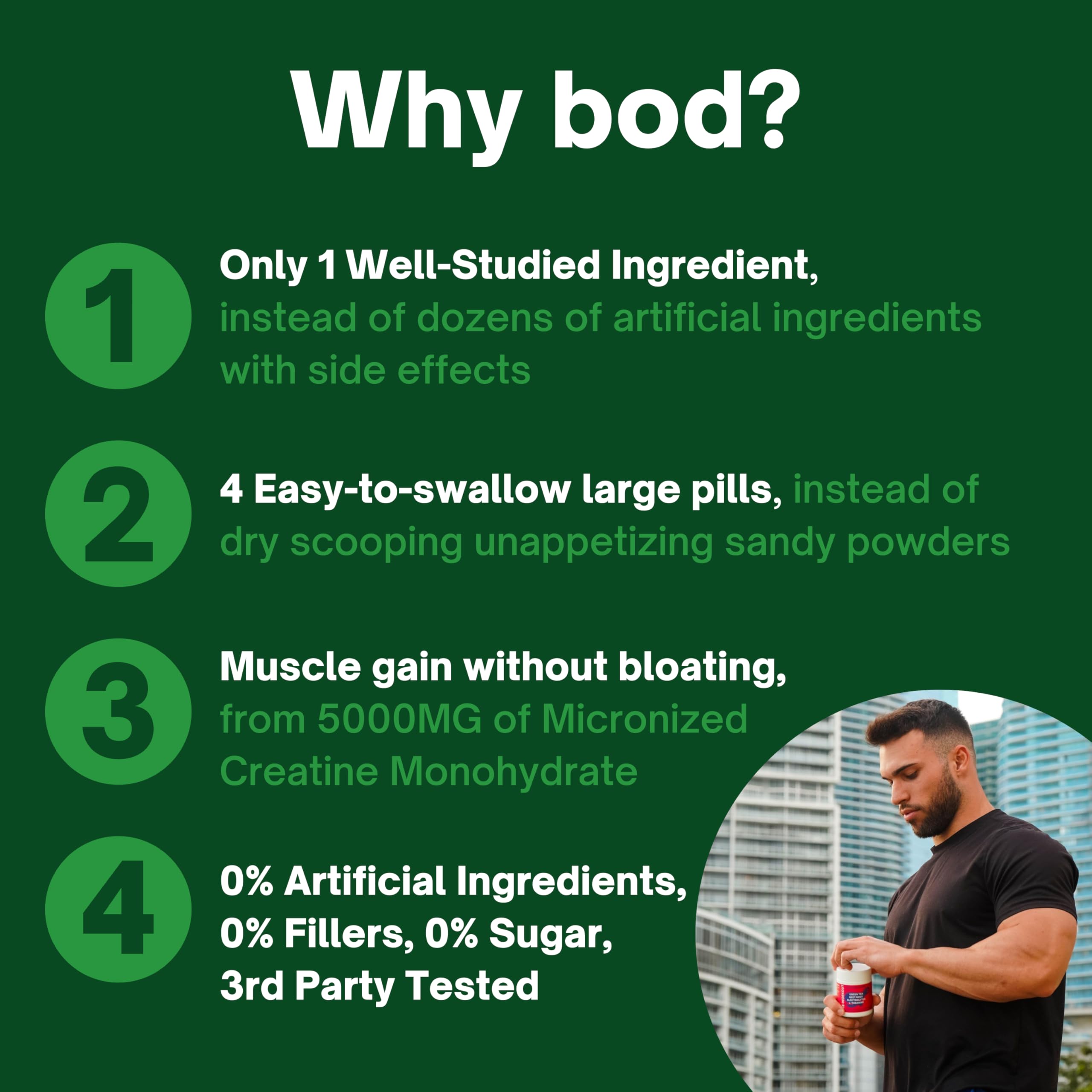 Bod Creatine Monohydrate Capsules in lifestyle setting