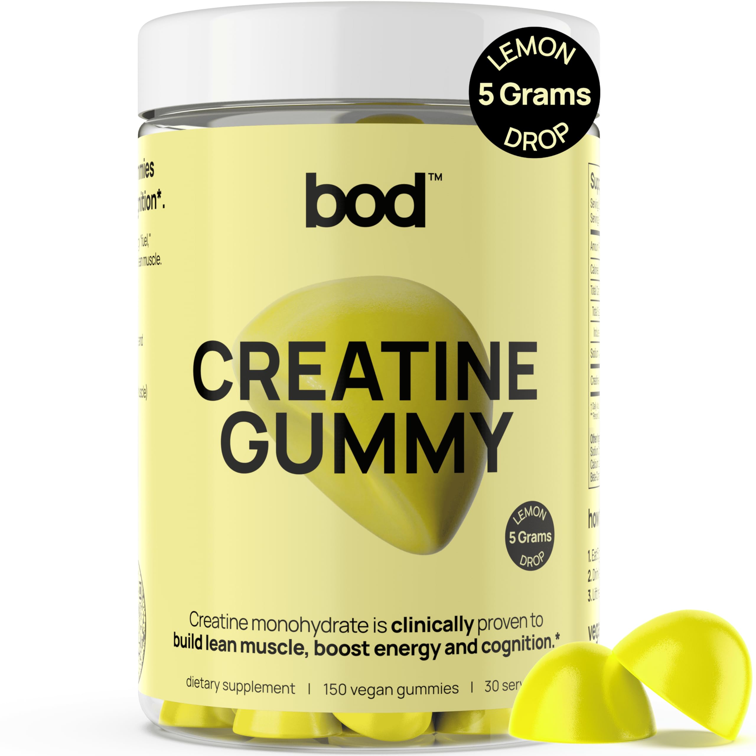 Bod Creatine Monohydrate Gummies 150 Count front view
