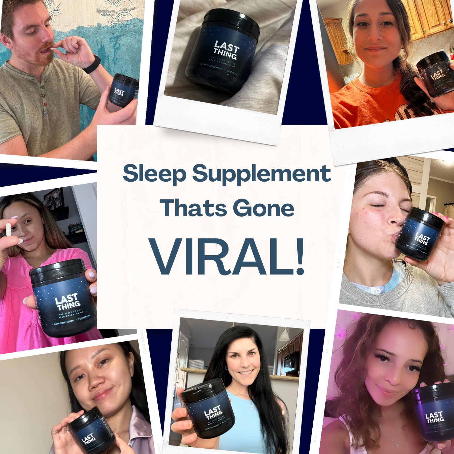 BODi Last Thing Sleep Supplement capsules in hand