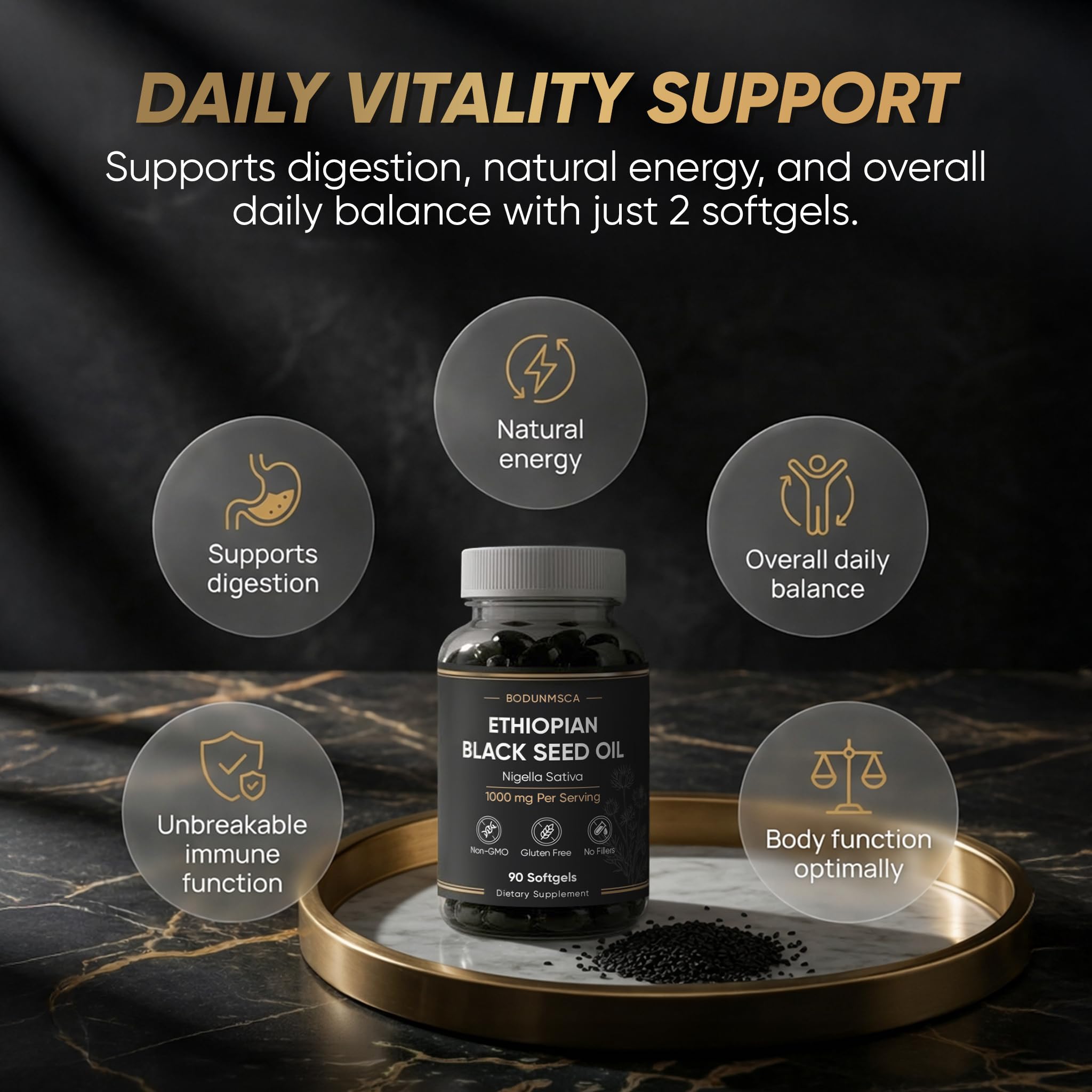 BODUNMSCA Black Seed Oil Softgels nutritional information
