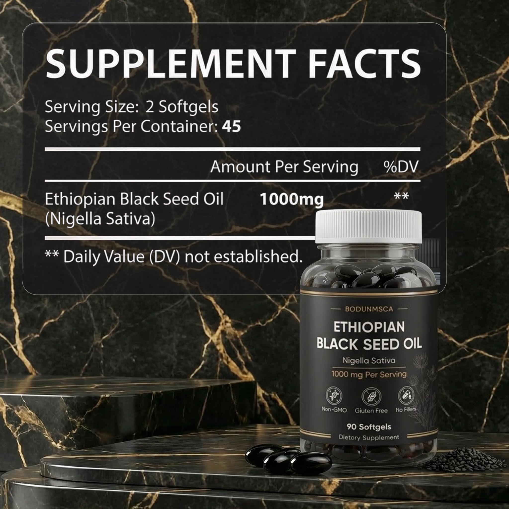 BODUNMSCA Black Seed Oil Softgels packaging