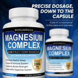 BODUNMSCA Magnesium Complex 1000mg bottle on a kitchen counter