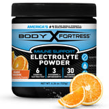 Body Fortress Electrolyte Powder front view, Orange Tangerine flavour