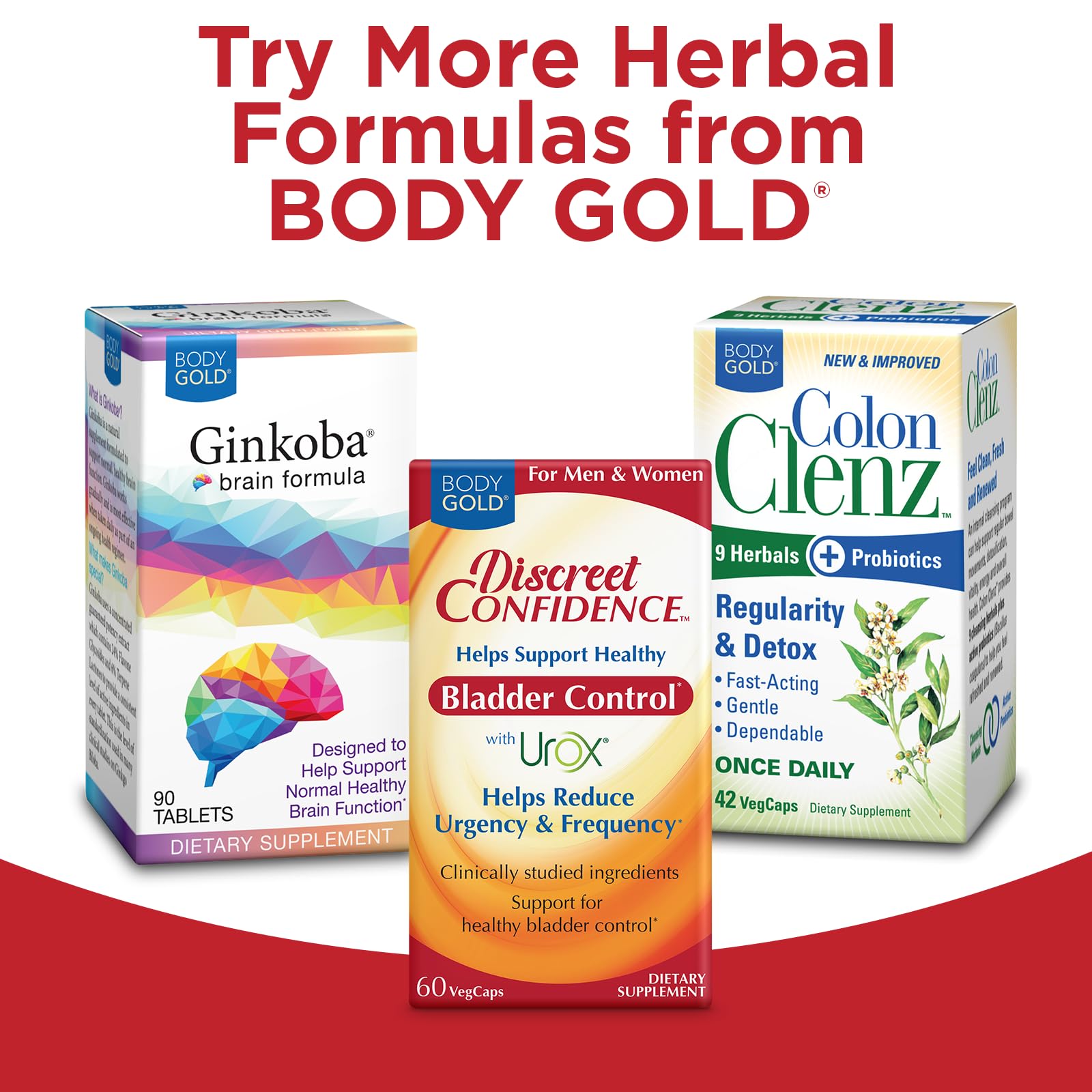 Body Gold Bladder Control Supplements with a measuring spoon for dosage