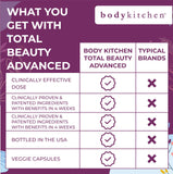 Body Kitchen Collagen Supplement 100g with a glass of water