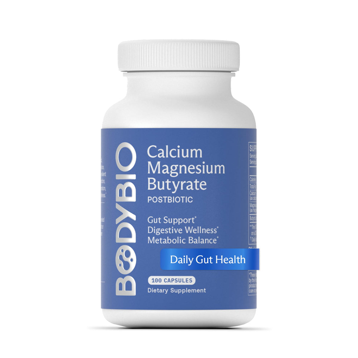 BodyBio Butyrate Prebiotic Capsules front view