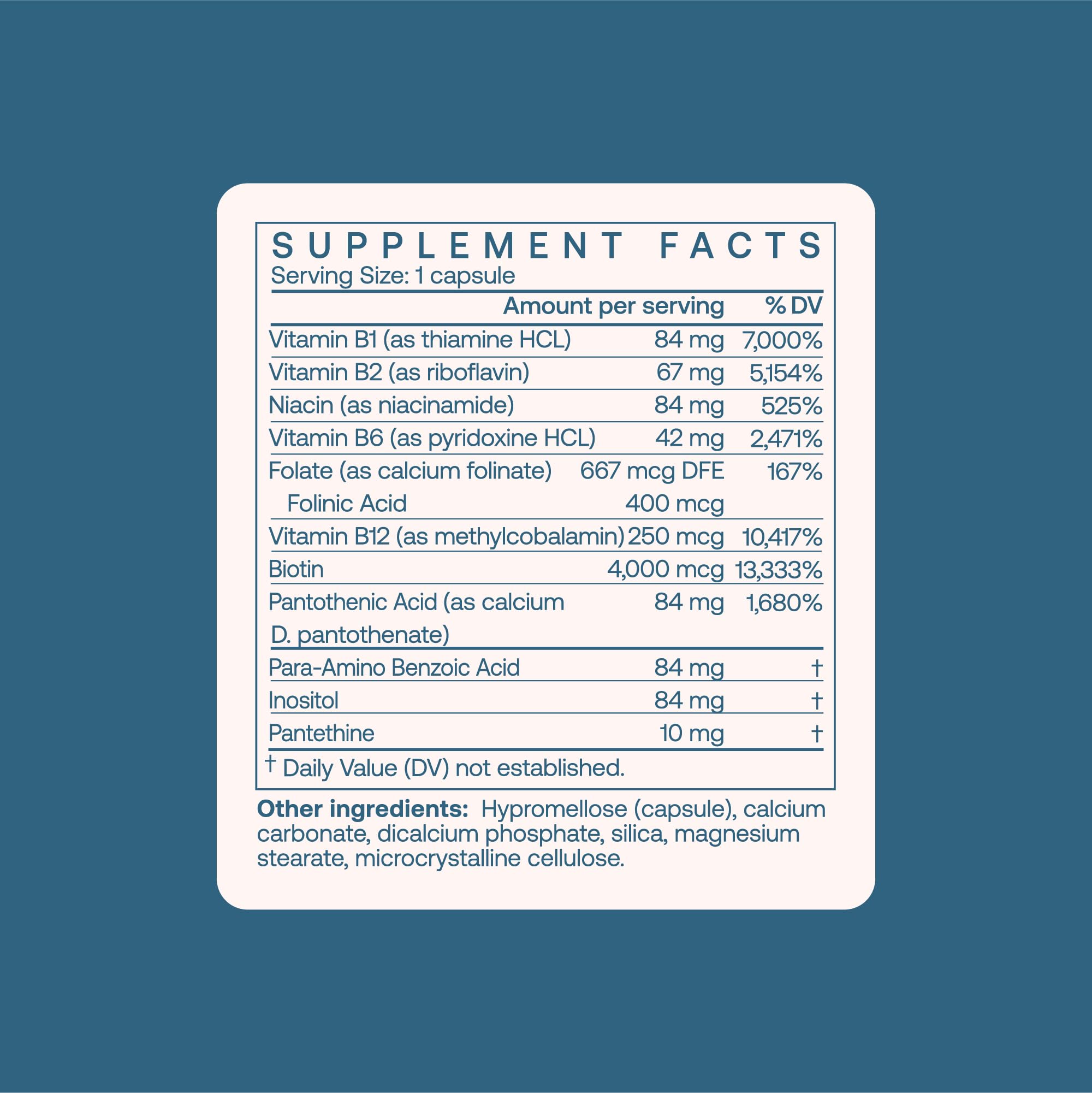 BodyBio Vitamin B+ Complex 100g ingredients list