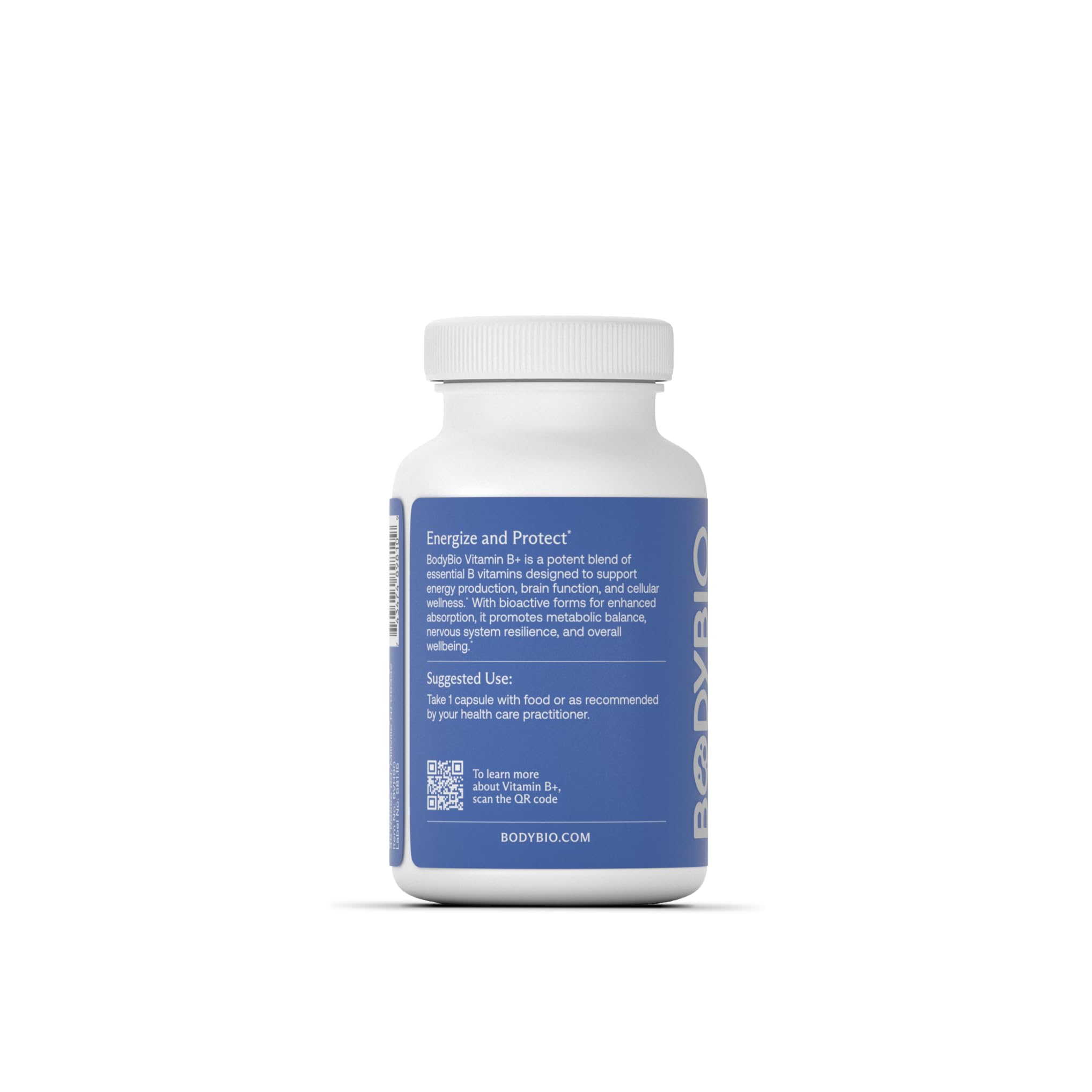 BodyBio Vitamin B+ Complex 100g side view