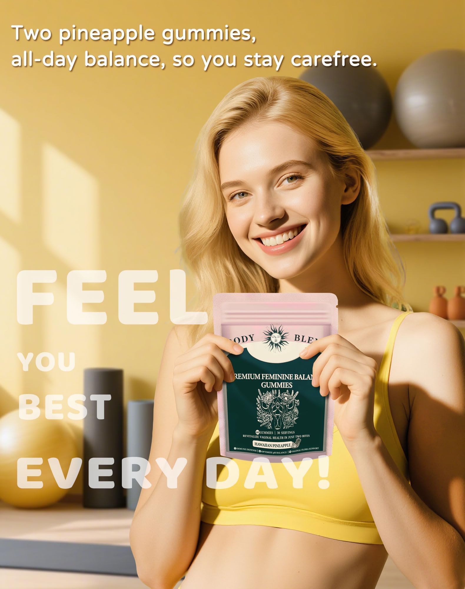 BodyBlend Feminine Balance Gummies showing serving size