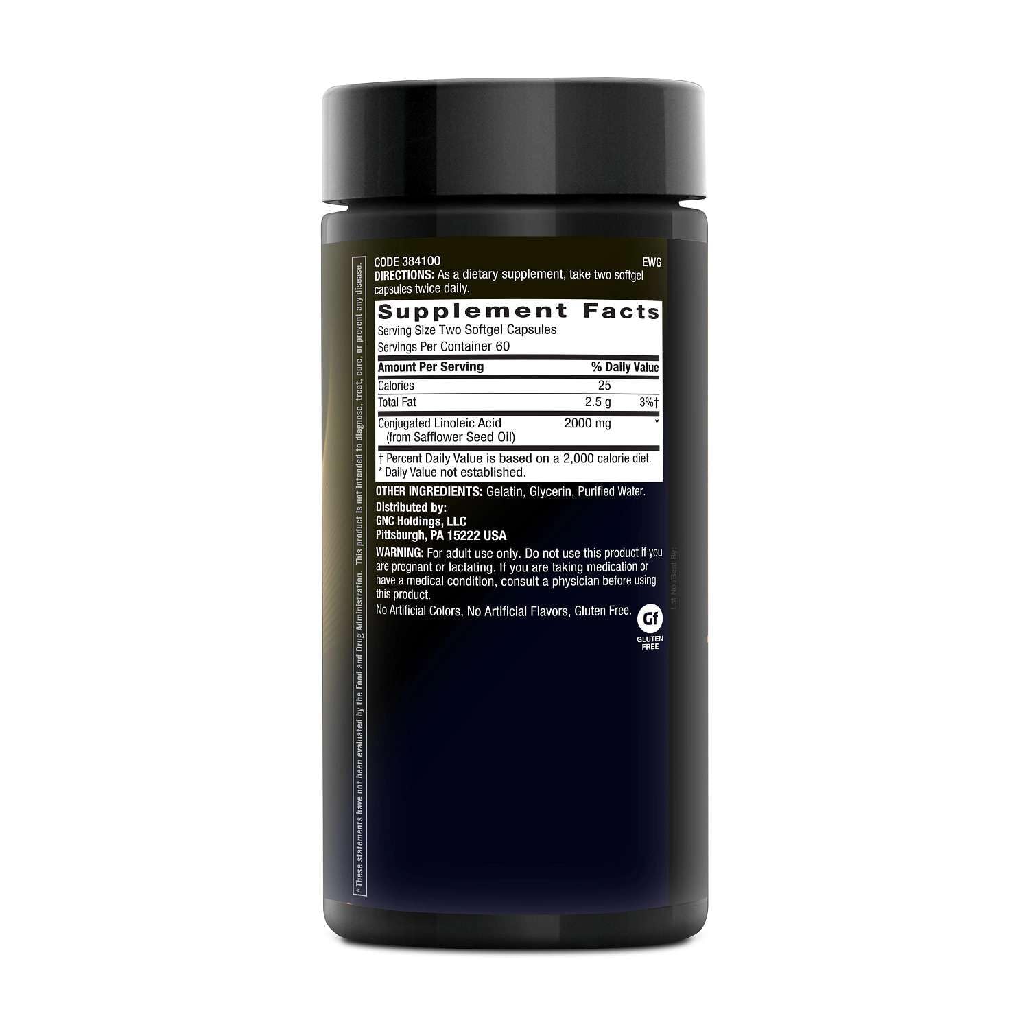BodyDynamix CLA 120 softgels bottle side view